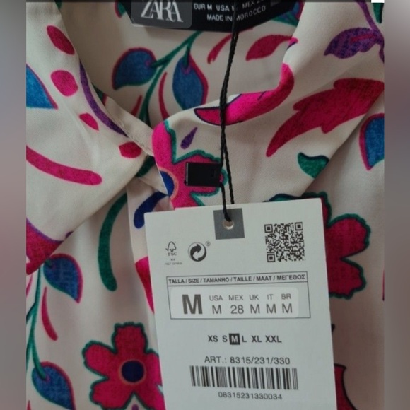 SOLD Zara multiple color satiny blouse size M!NWT - Picture 1 of 7